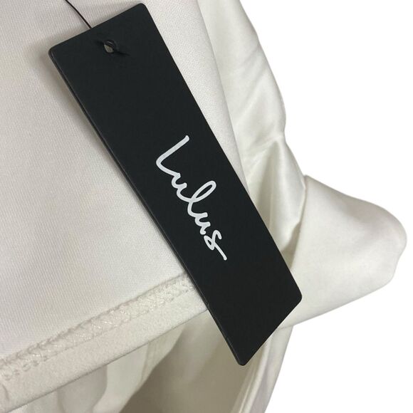 Lulus Only Tonight Jumpsuit Womens Small Ivory Two Piece Wide Leg Cocktail Vacay - Picture 13 of 14